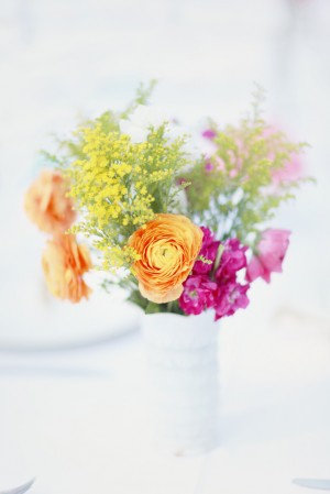 Orange Purple and Yellow Flowers in Vase