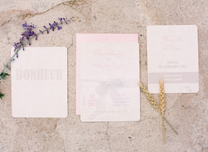 Pale Pink and White Wedding Invitation Suite