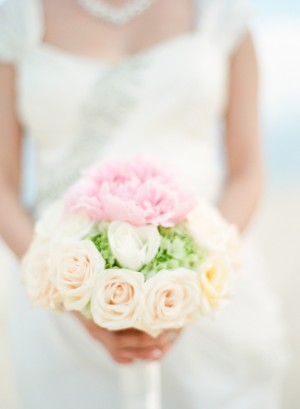 Peach Pink and Green Bouquet