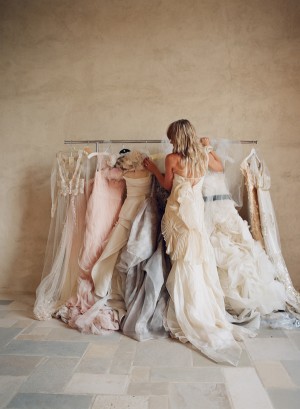 Pink Cream and Gray Vintage Gowns