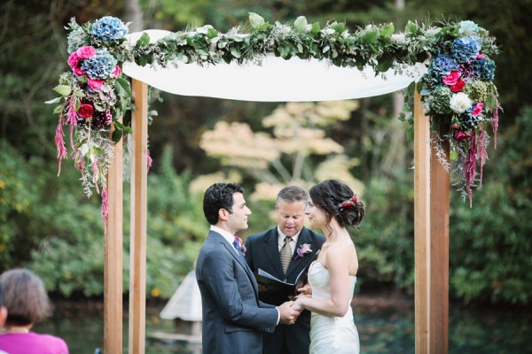 Pink and Blue Outdoor Wedding Ceremony