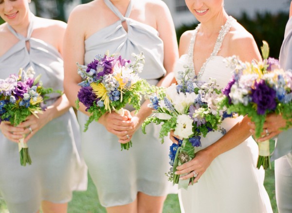 Purple Blue and Yellow Wildflower Bouquets