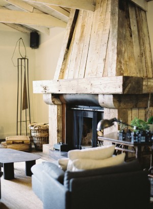 Rustic Fireplace in California Lodge