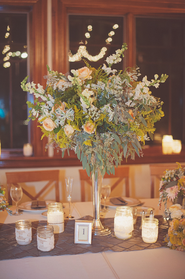 Tall Reception Arrangement in Silver Fluted Vase