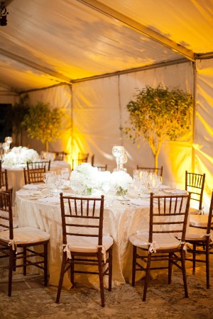 White Tables in Reception Tent