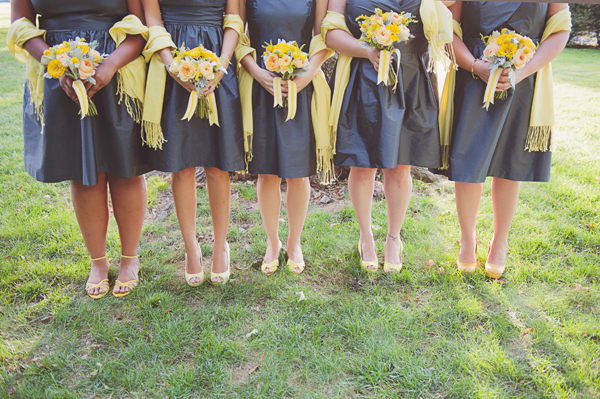 Yellow Nosegay Bridesmaids Bouquets