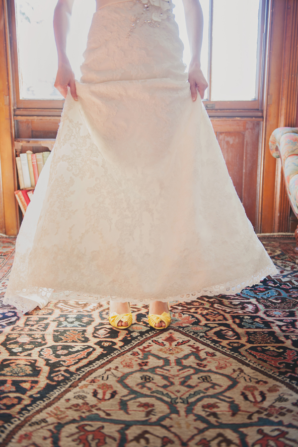Yellow Peep Toe Bridal Shoes