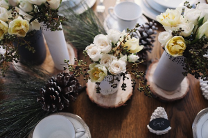 winter table birch and natural accents