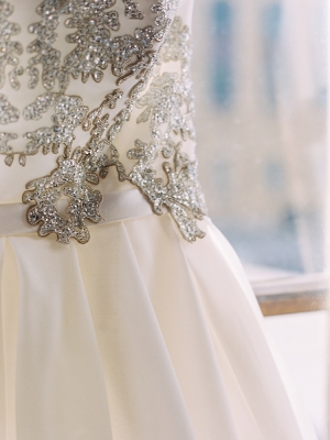 Beaded Bodice Wedding Gown Detail