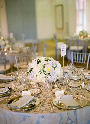 Blue White Silver Reception Tabletop