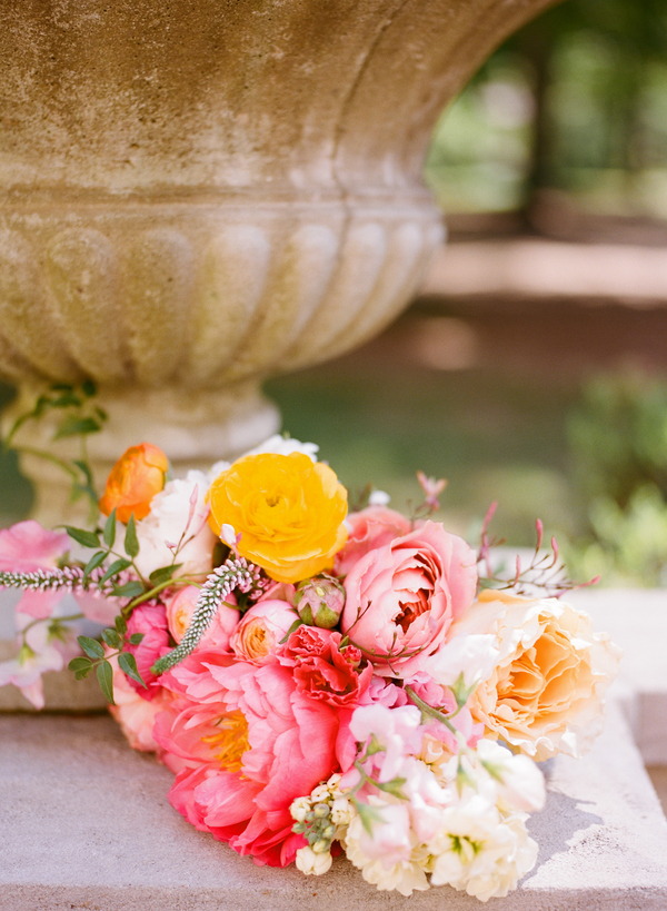 Blush Saffron and Coral Wedding Flowers