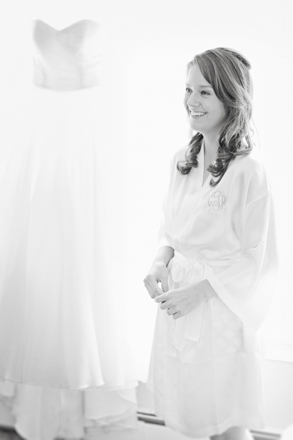 Bride in Monogrammed Robe Elisabeth Millay Photography