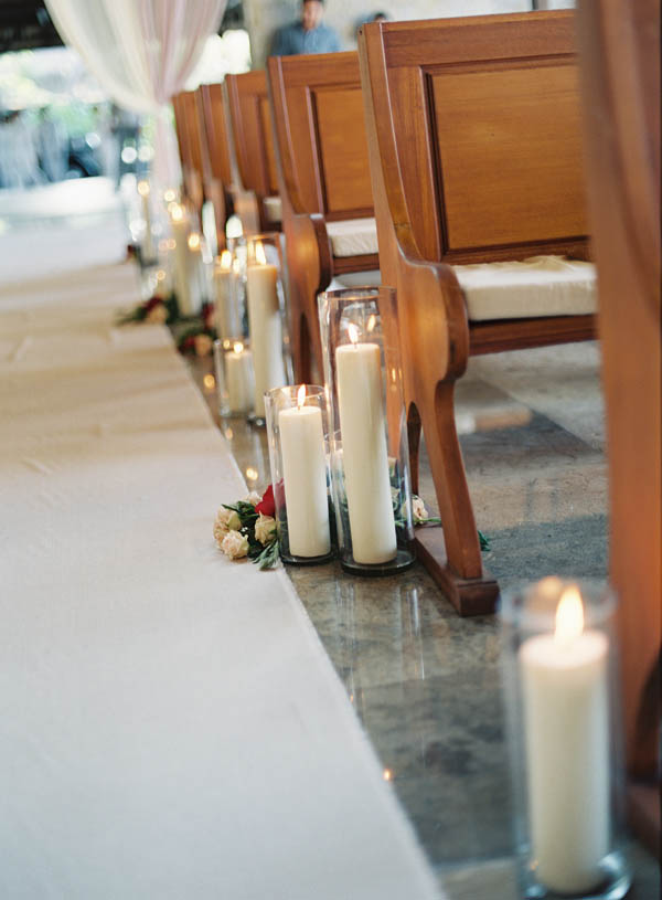 Candle and Floral Aisle Decor Bali Wedding