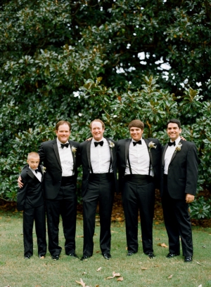 Classic Black and White Tuxes With Suspenders