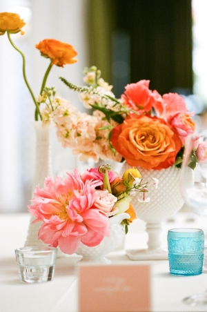 Coral and Pink Centerpiece