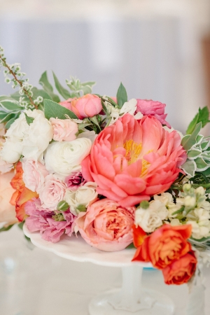 Coral and Pink Wedding Flowers