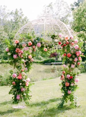 Elegant Pink Rose Garden Gazebo