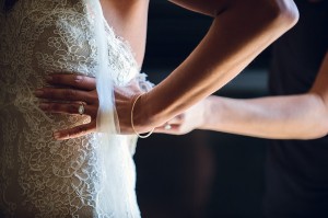 Embroidered Overlay on Bridal Gown
