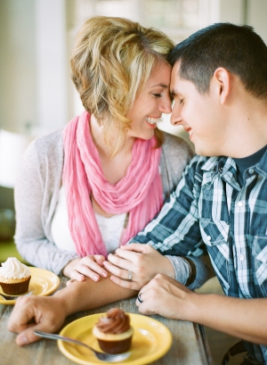 Engaged Couple Eating Cupcakes From Matt Martin Photography