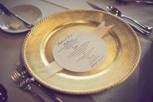 Gold Reception Table Setting