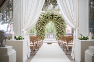 Green and White Floral Arbor Wedding Ideas