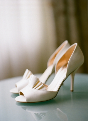 Ivory Peep Toe Bridal Heels