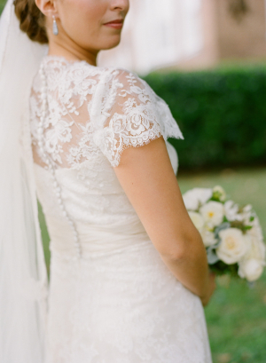 Lace Short Sleeved Wedding Gown