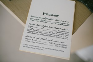 Letterpress Wedding Itinerary Stationery