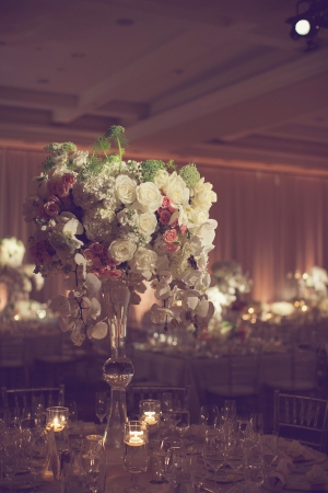 Orchid and Rose Wedding Centerpiece