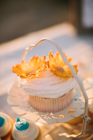 Oversize Cupcake With Yellow Flowers