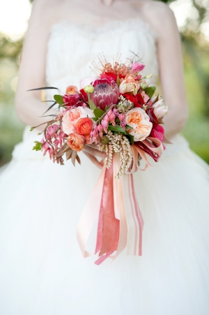 Peach and Red Bouquet