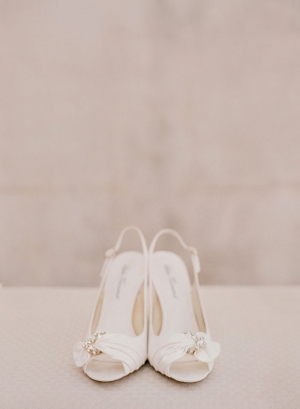 Ivory Peep Toe Bridal Shoes
