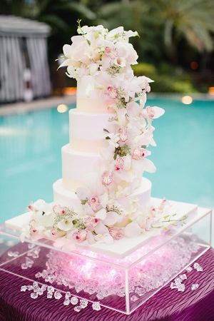 Cake with Cascading Orchids
