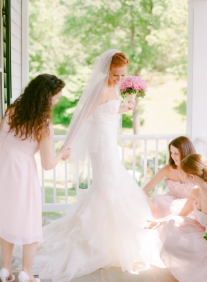 Short Pale Pink Bridesmaids Dresses
