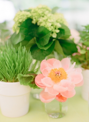 Small Greenery and Flower Centerpiece