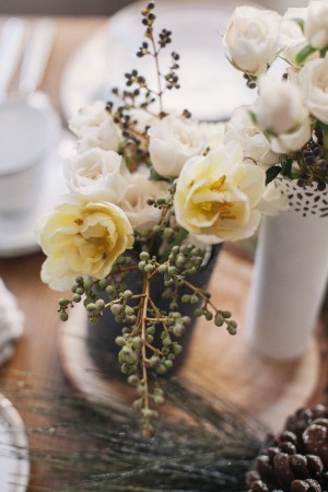 Soft Yellow and Gray Winter Tabletop