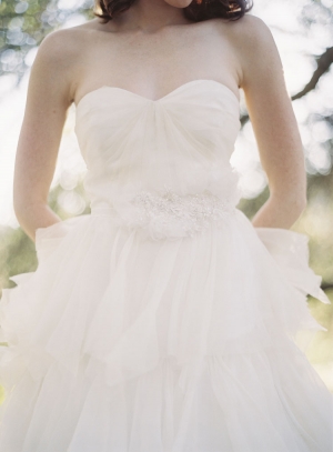 Strapless Tulle Bridal Gown With Jeweled Waistband