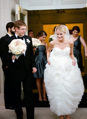 Strapless Wedding Gown With Full Ruffled Skirt 1