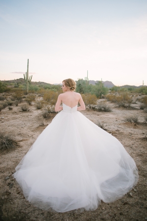 Strapless Wedding Gown With Long Tulle Skirt