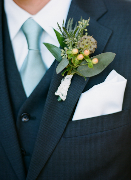 Succulent Boutonniere With Lace