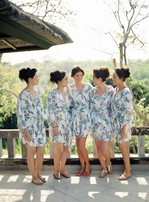 Tropical Floral Print Bridal Party Robes