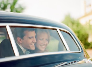 Vintage Car Wedding Getaway