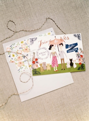 Watercolor Illustrated Wedding Stationery