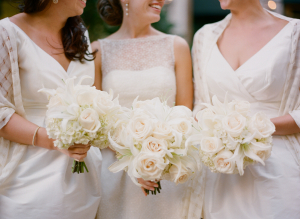 White Rose and Lily Bouquets