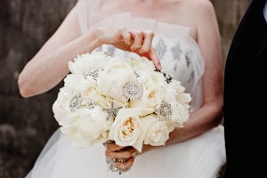 White Bouquet With Crystals