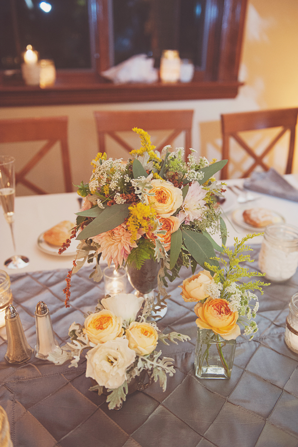 Yellow and Peach Centerpieces