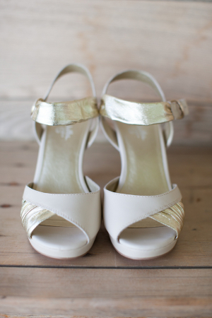 Cream and Gold Bridal Shoes