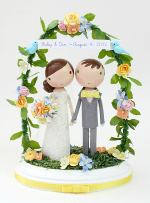 Fun Colorful Cute Wedding Cake Topper