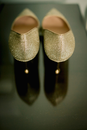 Gold Glitter Bridal Heels