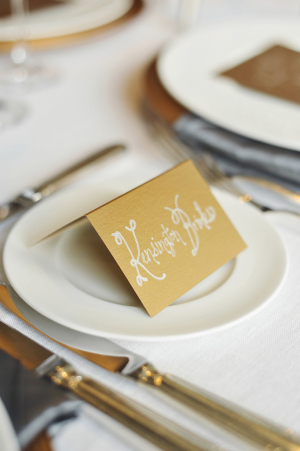 Gold Reception Place Cards